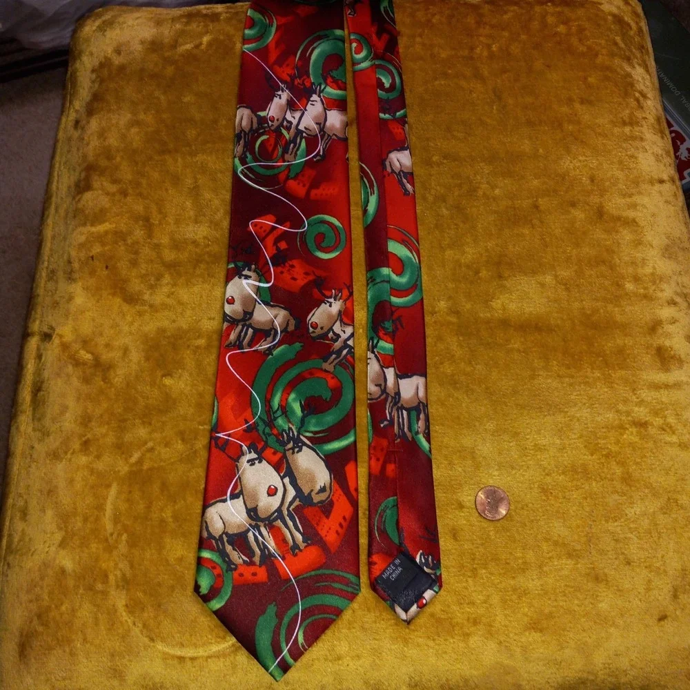 Jerry Garcia Tie Silk Blend Reindeer Dracula Claus Collection 60 Christmas NWT